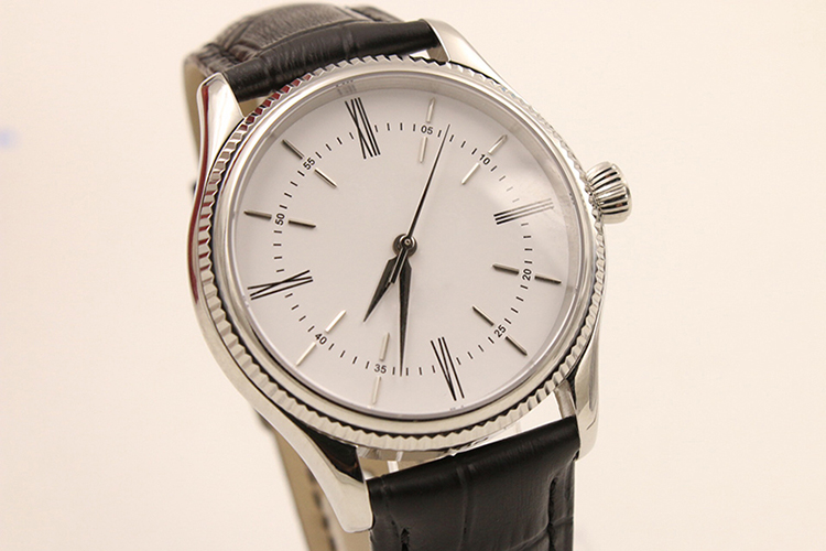 

40mm High Quality Men Watch Automatic Movement Cillinn White Dial Leather Band Mechanical Morno