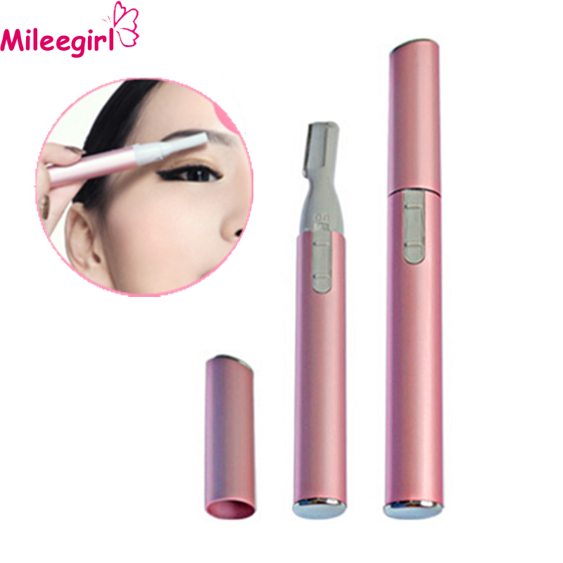 

Wholesale- Mileegirl Hot Electric Eyebrow Trimmer, Women Portable Professional Mini Body Shaver, Makeup Accessories Hair Remove Razor