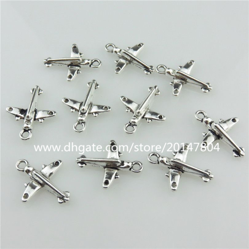 

20820 35pcs Vintage Silver Alloy Mini Airplane Aircraft Pendant Jewelry Findings