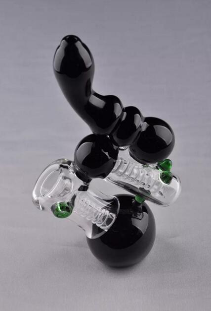 

IN STOCK Black glass pipe Glass bubbler smoking pipe water Glass bong free shipping