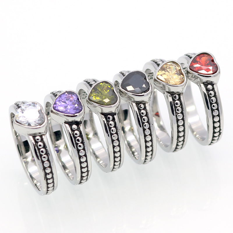 

wholesale 6COLOR Sale retro Stainless Steel Rings For Woman Brand Name Jewelry Thailand rings rings fit Pandora Charm