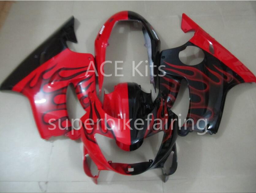 

3 free gifts For Honda CBR600F4 99 00 CBR 600F4 CBR600 1999 2000 ABS Motorcycle fairing Black red flame AA29
