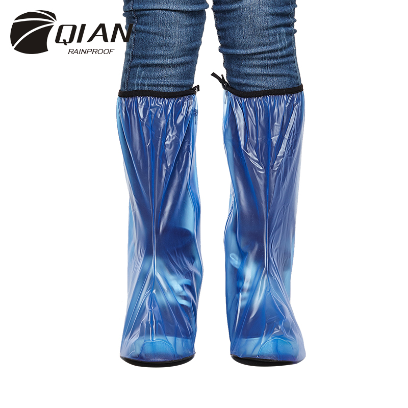 

RAINPROOF 2016 New Fashionable High-top PVC Rain Shoes Covers Men Thicken Non-slip Portable Overshoes Waterproof Boots, Black
