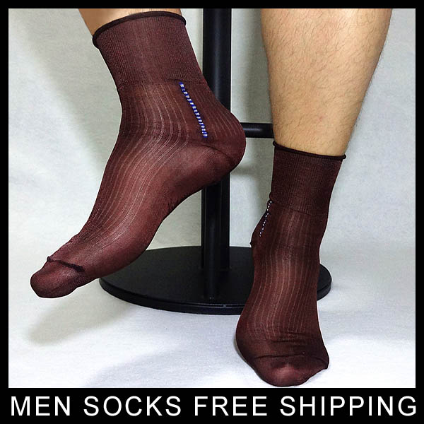 2018 Men Silk Socks Classic Style Sheer Softy Nylon Mens Socks Sexy ...