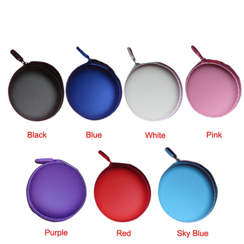 2017 Marque Nouveau Coloré Portable Mini Rond Portable Porte-monnaie Portefeuille Bourse Clé Porte-écouteurs Cas Sac Polyvalent sac principal