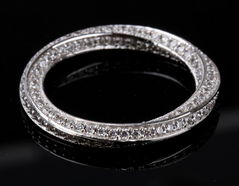 

Victoria Wieck Luxury Classic Jewelry 925 Sterling Silver Full White Sapphire Circle CZ Diamond Gemstones Women Wedding Band Ring Gift