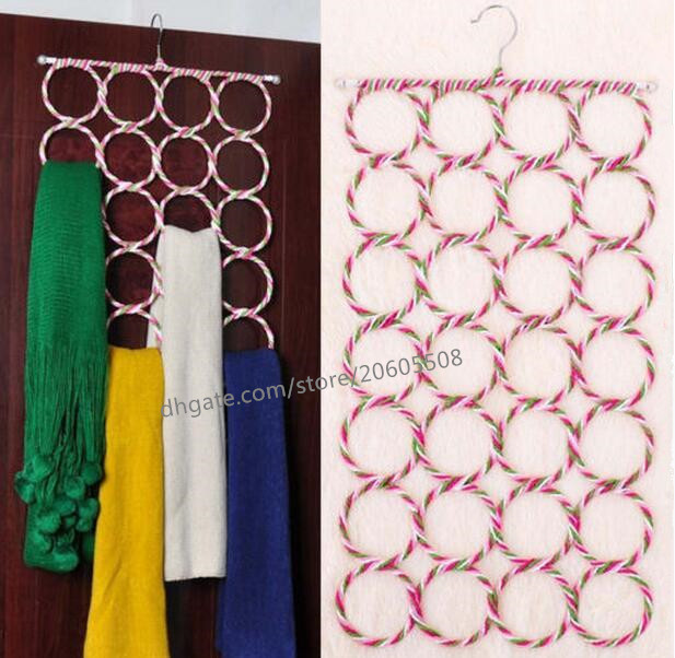

Free shipping Fashion Scarf Hanger Circle Storage New Ties Belt Display Holder 28 Holes silk Scarves wig display stand rack