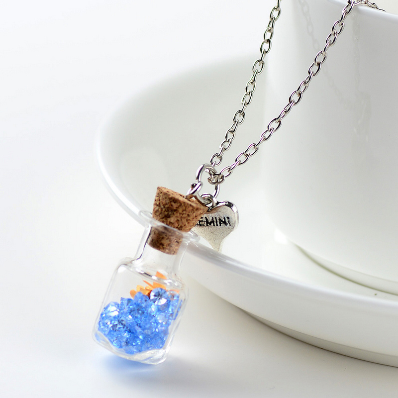 

Original Drifting Bottle Lively Pendent Square Glass Necklace Creative Natural Drift Sand Women Dry Flower Necklace Girls Christmas Gift