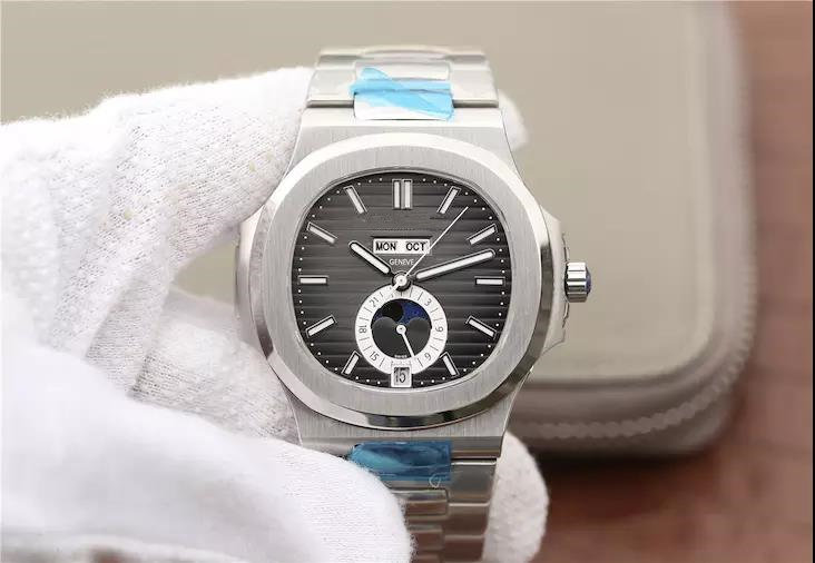 

Top quality multi-function timing moon phase men's watch, Black