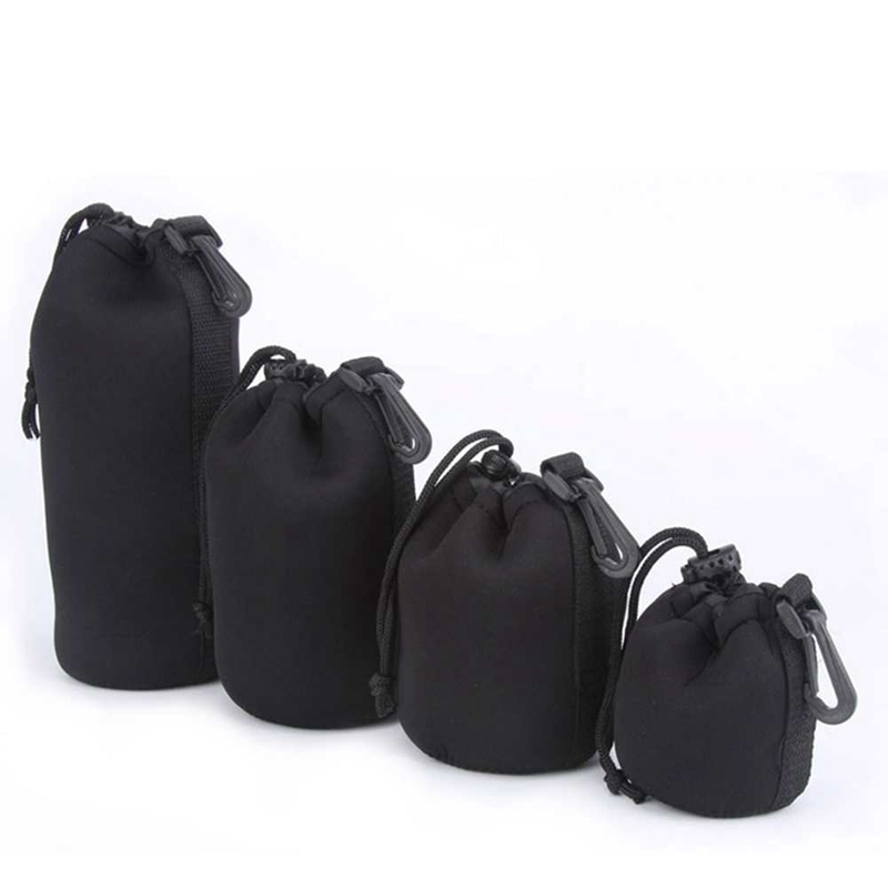 

ITSYH Soft Black DSLR Camera Lens Protector Drawstring Pouch Bag Case Waterproof Cover 4 Sizes XL L M S TW-369