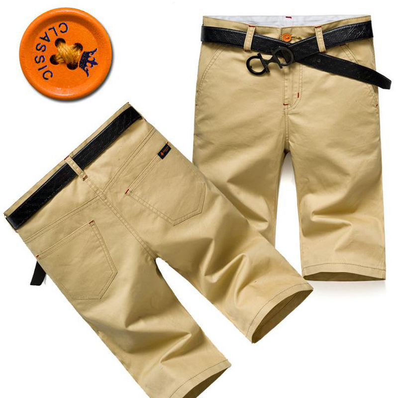 

Wholesale- Fashion 2016 Summer Men Thin Slim Fit Solid Straight Cotton Casual Shorts Men City Street Leisure Students Short Trousers 5color, Sky blue