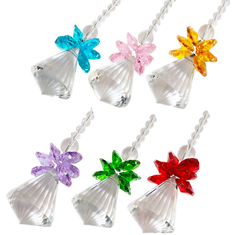 NUOVO Rainbow da appendere 3D Farfalla SUN Catcher con grande di vetro a goccia cristallo