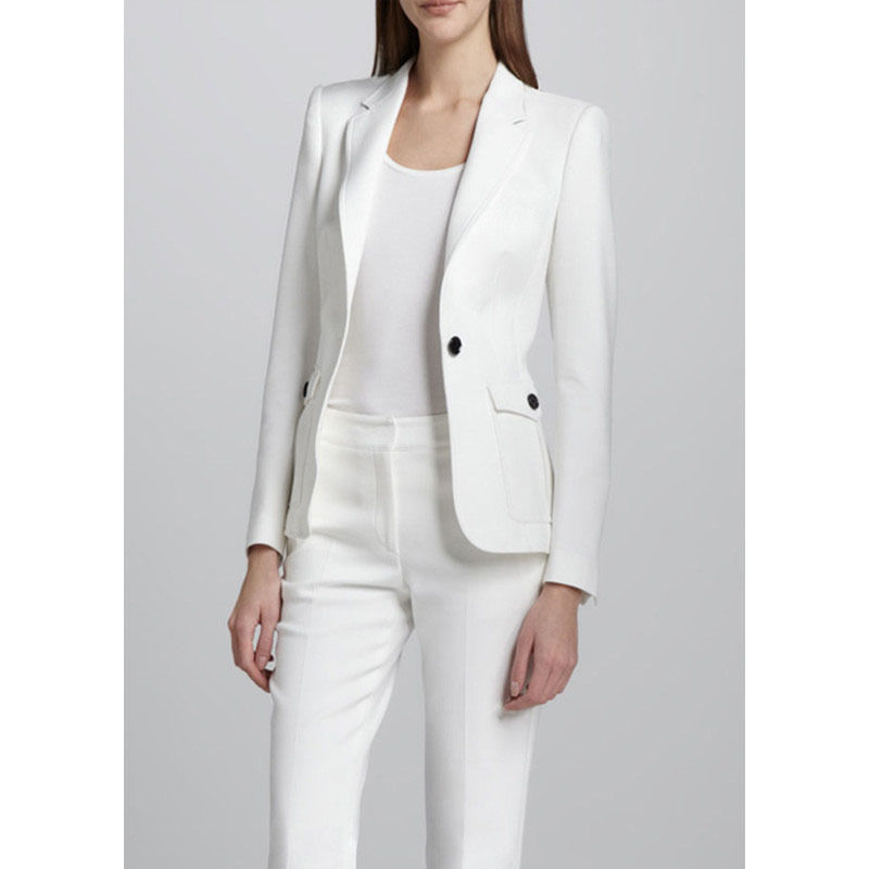 

White Trouser Suit Ladies Elegant Pant Suits Female Business Office Uniform Suit 2 Pieces (Coat + Pants) Custom Made, Green