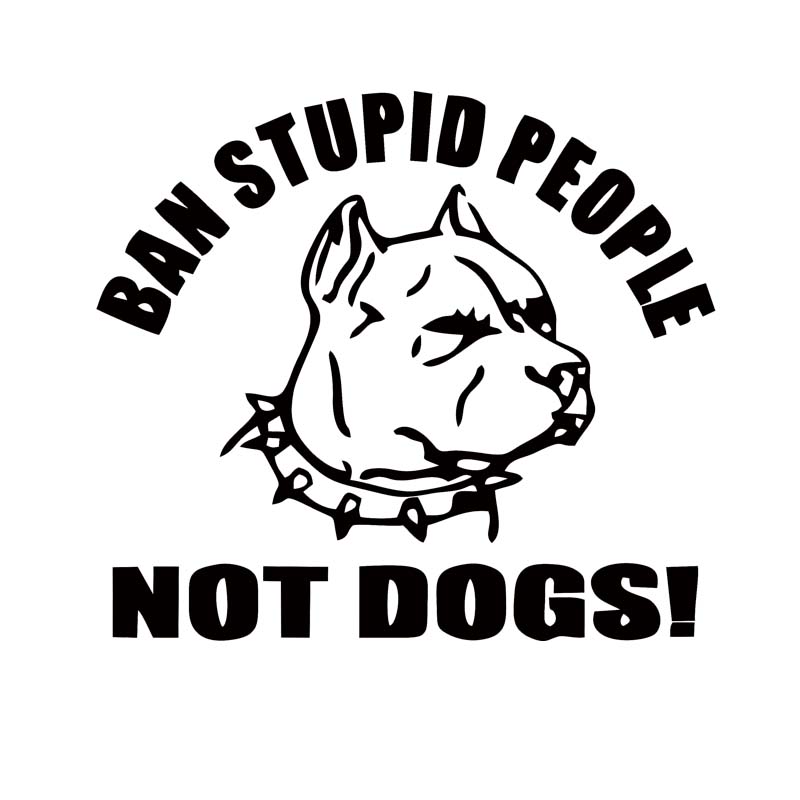 

Hot Sale For Pitbull Ban Stupid People Dog Car Styling Decal Vinyl Personality Sticker Jdm Car Window Accessories Decor, Color