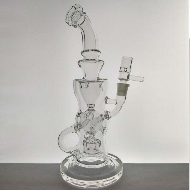 

Thick glass bong Fab Torus Klein Recycler water pipes smoking pipe Glass rig oil dab rigs 14.4mm joint High quality bongs