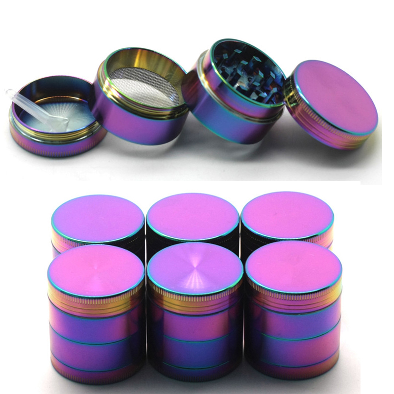 

Rainbow Grinders Zinc Alloy Metal Smoking Grinder 40/50/55/63mm Diameter 4 Parts Herb Crushers Fast Ship