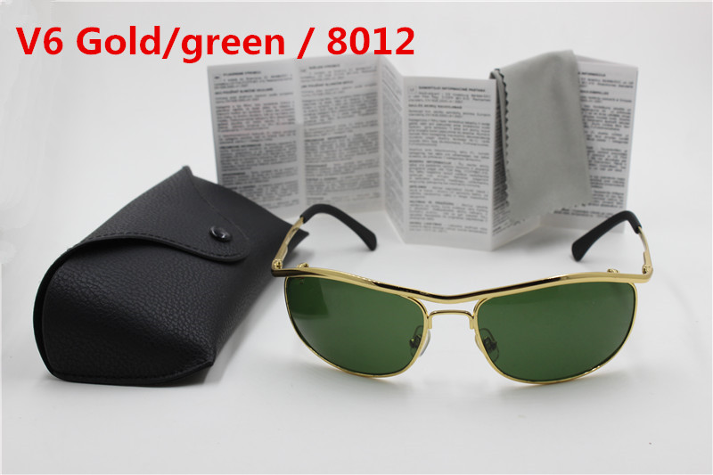 

1pcs Excellent Brand New sun glasses Men's Sunglasses womens glasses Green Glass Lens unisex sunglasses 18 Color Classic, White;black