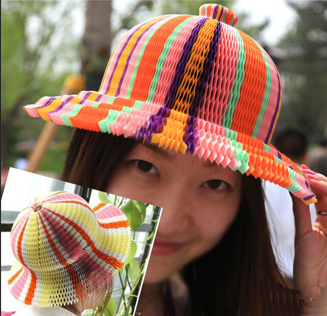 

Disposable hats vase cap outdoor fashion sun hat wavy shape and S shape good quality paper caps, Wave shape