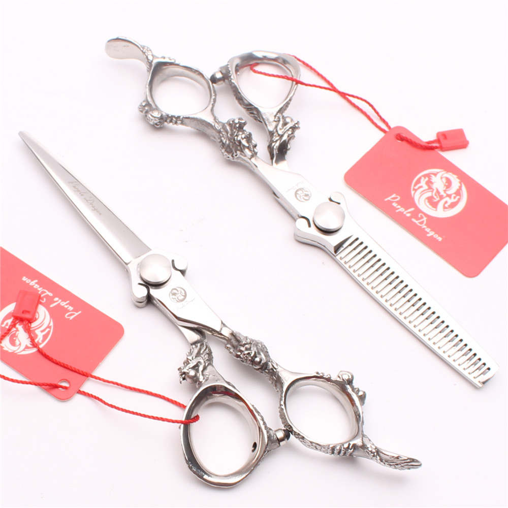 

2Pcs 6" JP 440C Dragon Handle Professional Human Hair Scissors Cutting or Thinning Shears Barber"s Hairdressing Scissors Style Tools Z9007