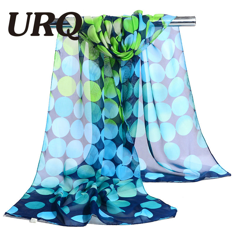 Wholesale- chiffon scarf print big dot women's scarf muslim lady design spring and autumn patterns cape shawl wrap 2017