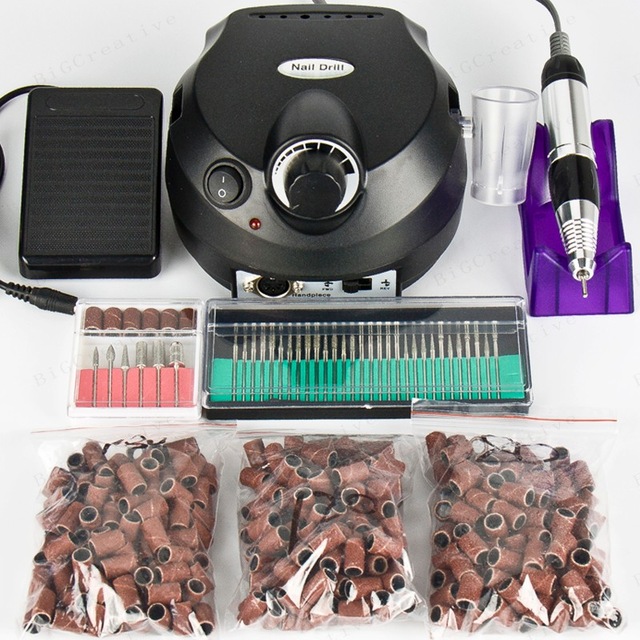 Nail Electric Drill Machine 30000RPM Nail Art Equipment Manicure Kit File 300pcs Sanding Bands+30pcs nail drill-image-404147307