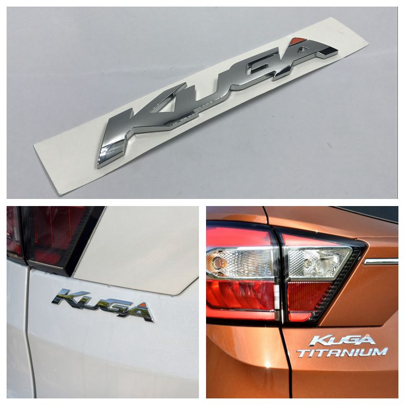 

KUGA Letters Logo Chrome ABS Decal Car Rear Trunk Lid Badge Emblem Sticker for Ford KUGA, Silver