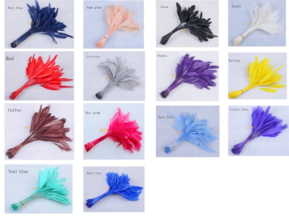

FREE SHIPPING,14-19cm cocktail feather for fascinator/sinamay hat/party mask/wedding hat,8 colors.14 COLOURS, Silver