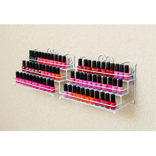 

Nail Polish Desktop Rack 3 Layers Display Stand Storage Holds Iron Art Shelf Holdr Case Shelf Nail Salon Black/White/Coffee