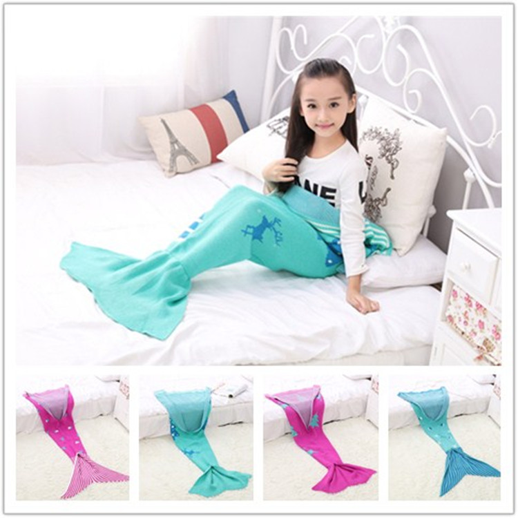 Wholesale-Christmas gifts Mermaid sleeping bag Kids Sofa Blanket Bedding Wrap xmas Deer Santa Claus blanket Mermaid Tail Blanket A0512-image-393165103