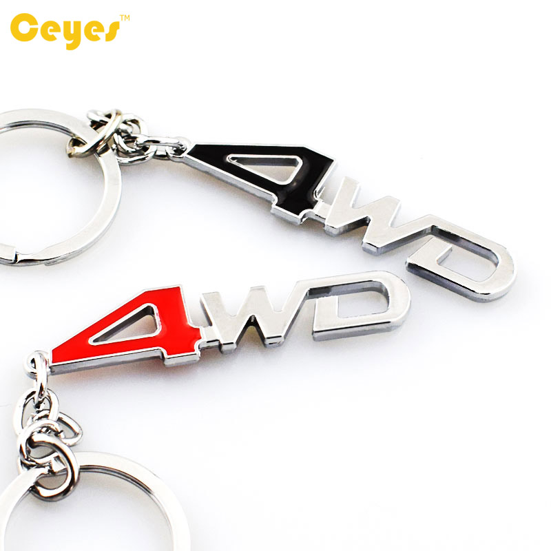 

Car Key Chain Logo Brand 4WD Emblem Badges for nissan audi opel toyota ralli art bmw 3D Metal Car Logo Keyring, For 4wd