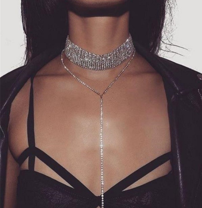 

Crystal Choker Necklace 2017 Luxury Statement Chokers Necklaces For Women Trendy Chunky Neck Accessories Fashion Jewelry