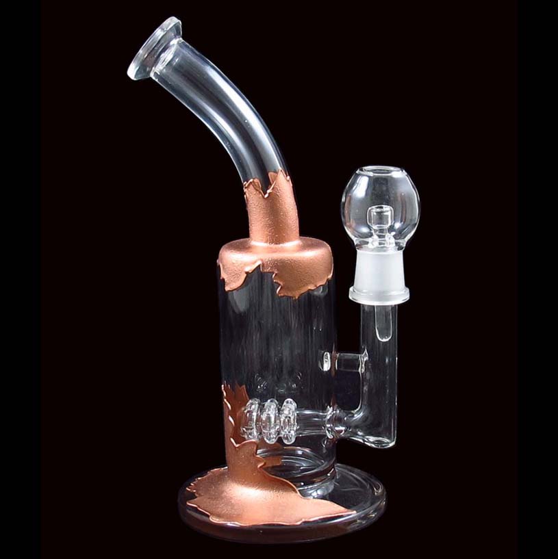 

8.5 Inches brass Copper plating Glass BONG smoking water pipe inline perc two function DT-06