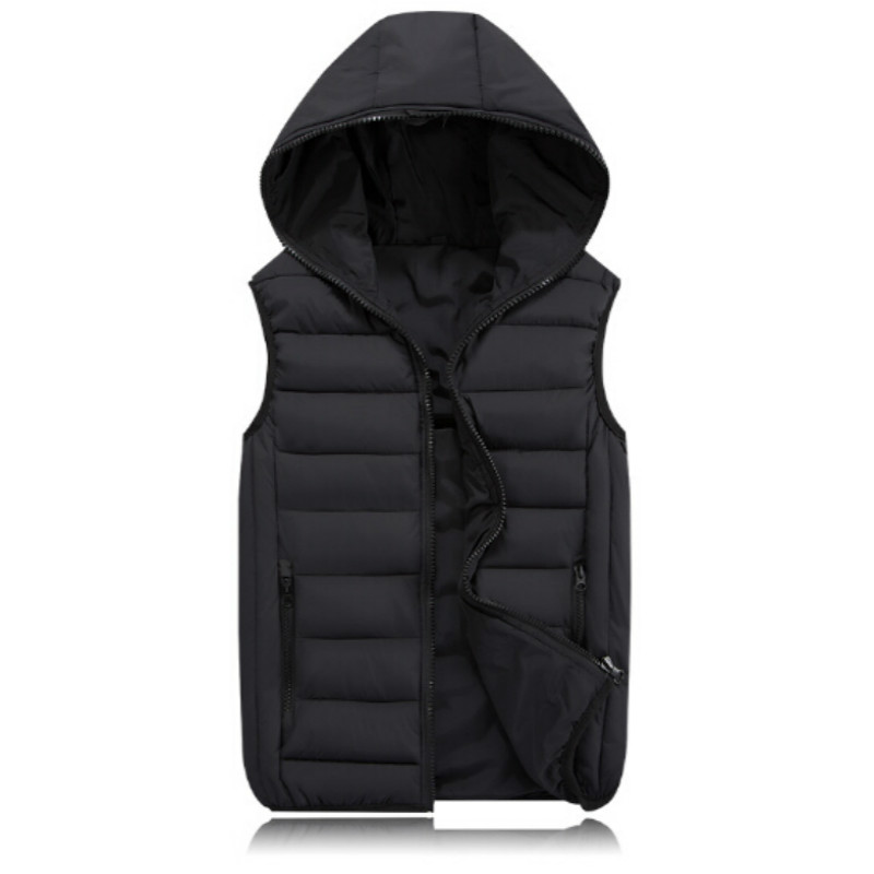 

Fashion Winter Men Hooded Vest Male Cotton-Padded Waistcoat Jacket and Coat Warm 3XL 2XL, Green