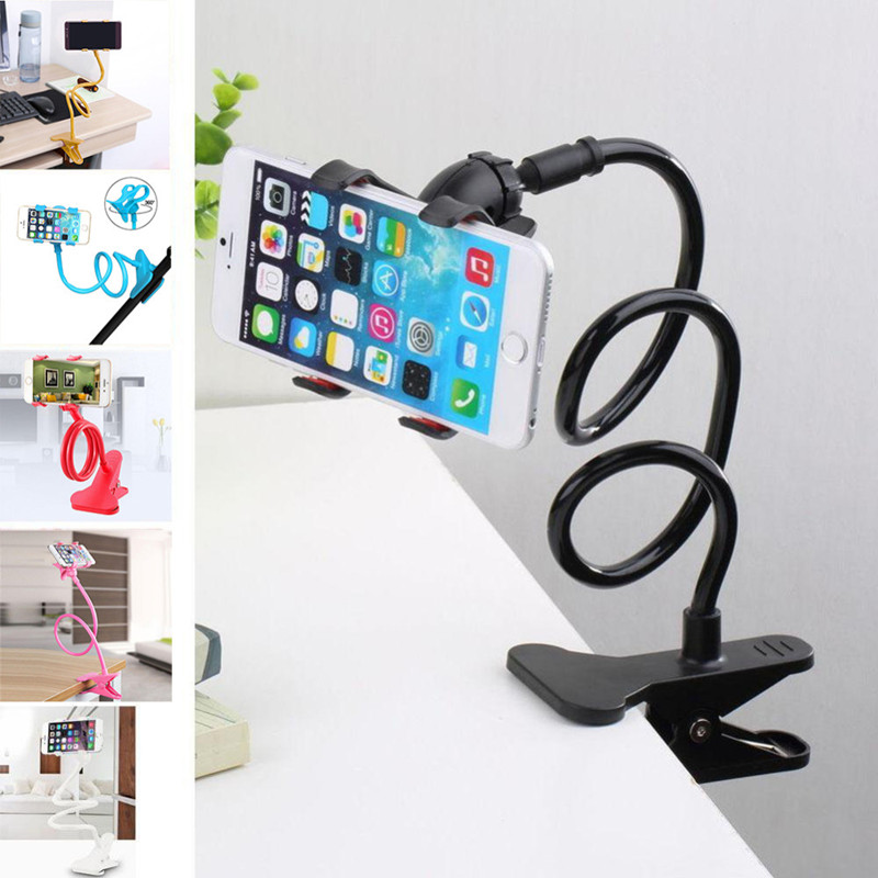 

Durable Flexible Long Arms Lazy Bed Desktop Mobile Phone Holder Bracket Stands for Iphone6 6plus 5s Samsung 3-7inch 12cm for Smartphone, Black without package