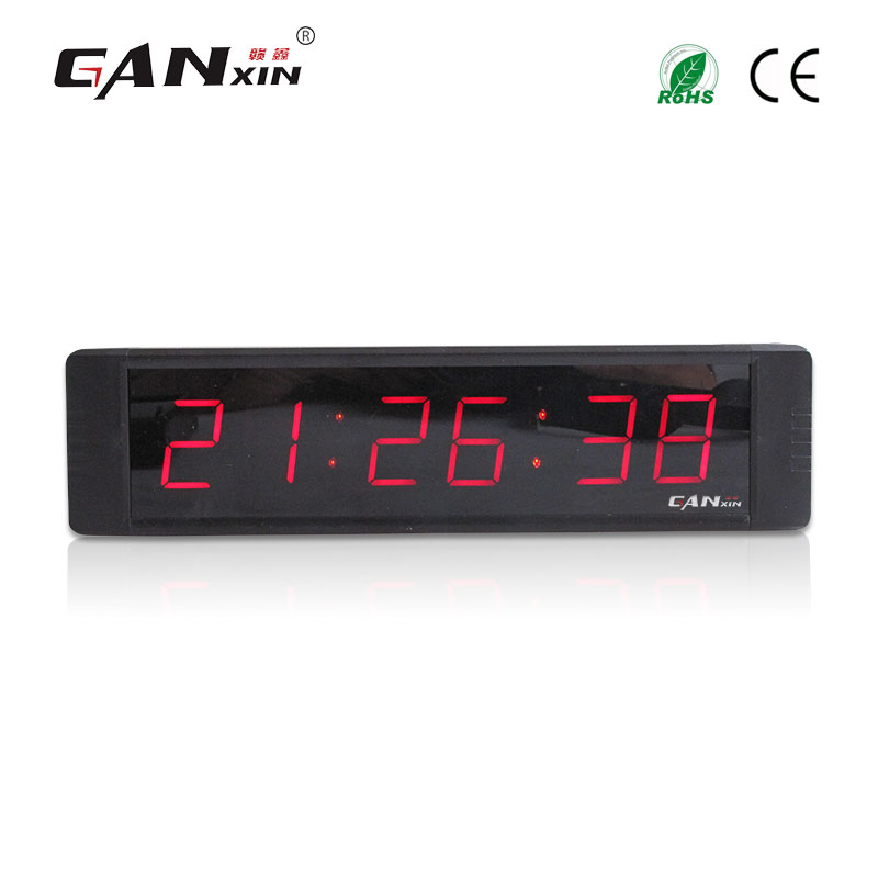 [Ganxin]1inch 6 Digit Led Countdown Timer Stopwatch in Red Tube Wall Mounted Factory Supply HHMMSS Countdown/up Clock with Remote Control-image-176779092