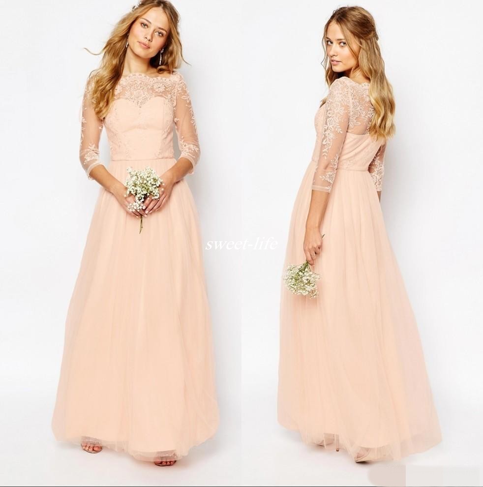 peach wedding guest dress