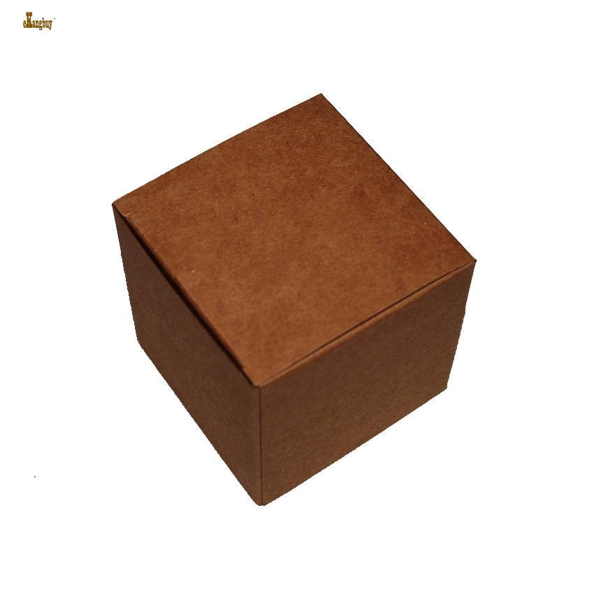 

50pcs/lot 6x6x6cm cute small beautiful carton Jewelry Box kraft paper packaging boxes Cosmetics boxes valve tubes packing box