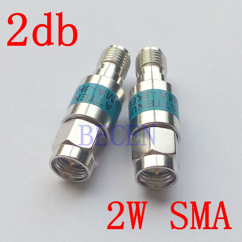 DC to 6.0GHz 50ohm 2db 2W SMA male to SMA female Coaxial RF Attenuator