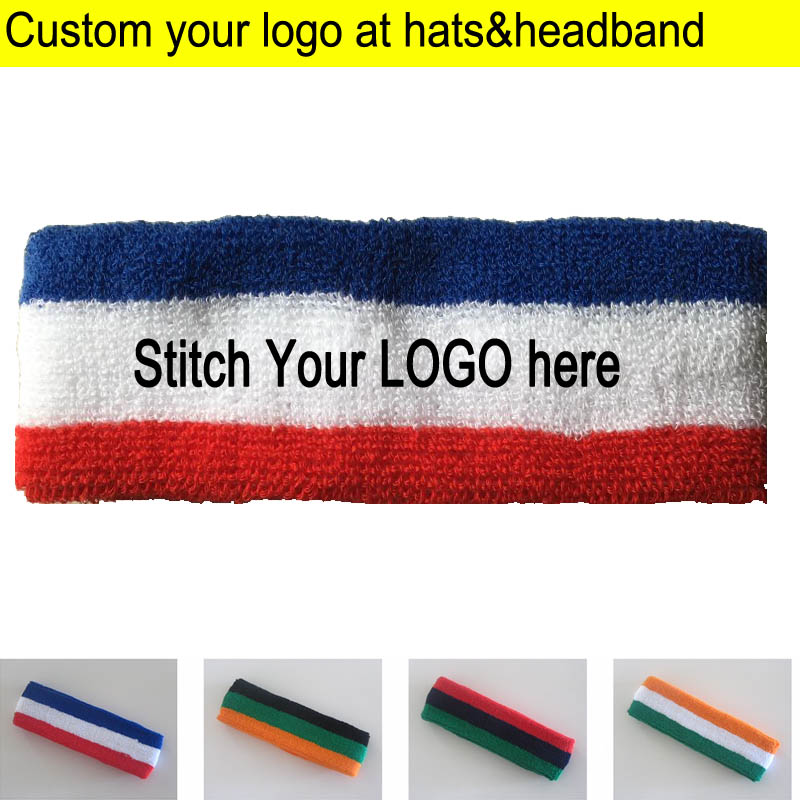 

Adult Towel Headbands Sports Sweat Head wears terry knitted Headscarf Custom LOGO Apparel Accessories Hood sweatband from 50pcs