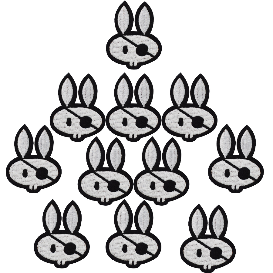 

10 pcs Rabbit Pirat badge patches for clothing iron embroidered patch applique iron on patches sewing accessories for DIY clothes