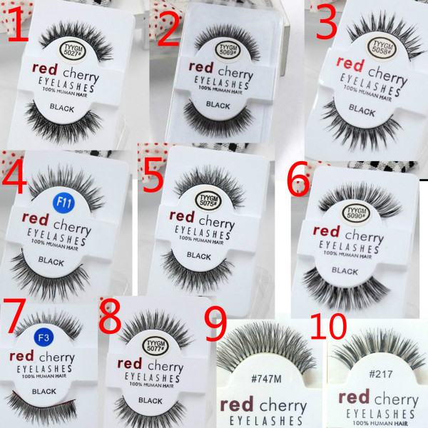 Factory direct export red cherry handmade Natural false eyelashes Beauty Sale Makeup Long Fake Eye Lashes-image-397528861