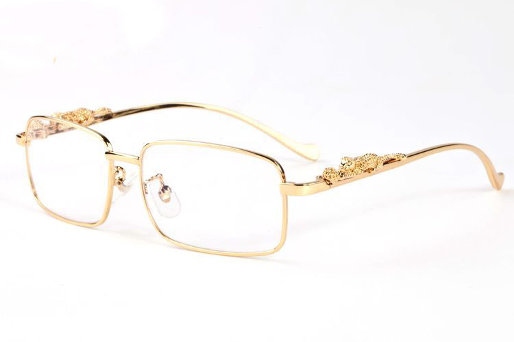 

2019 sexy leopard legs rimless men gold metal frame buffalo horn glasses women round circle rectangle eyewear sunglasses lunettes with box, White;black