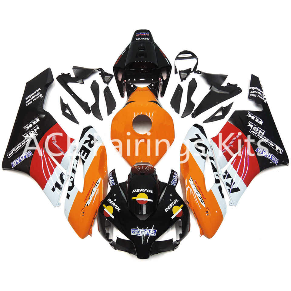 

3 gift new For Honda CBR1000RR 2004 2005 04 05 ABS Motorcycle Fairing Kit Bodywork Orange Classic beauty v44, White