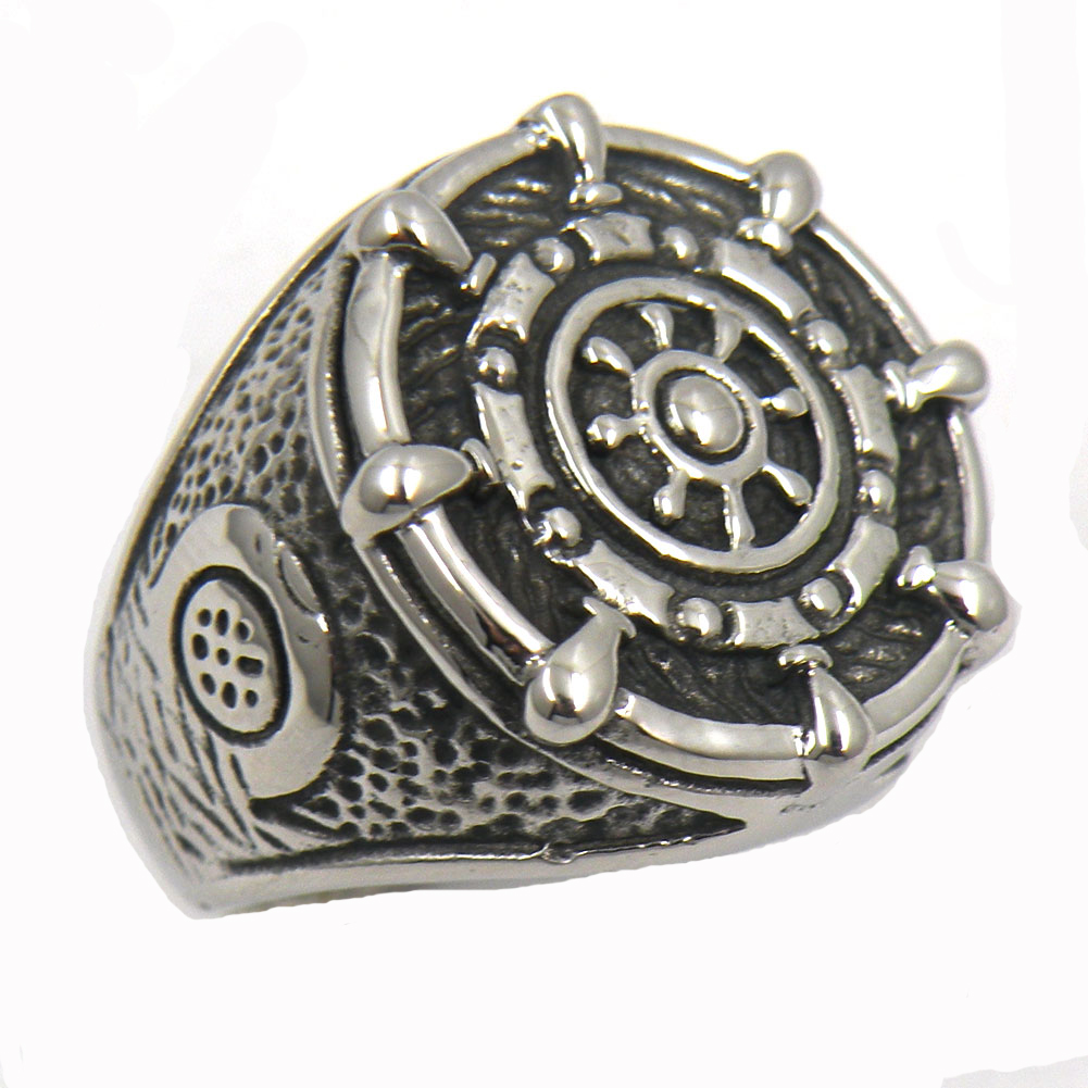 

FANSSTEEL 12w14 STAINLESS STEEL JEWELRY PUNK vintage MILITARY MARINE ANCHOR RING SUDDER WHEEL Sailor navy ring GIFT FOR BROTHERS