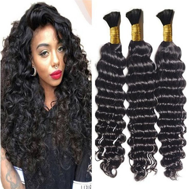 

8A Hot Unprocessed Brazilian Human Hair Bulk Deep Wave Human Braiding Hair Bulk Human Hair For Braiding Bulk No Attachment