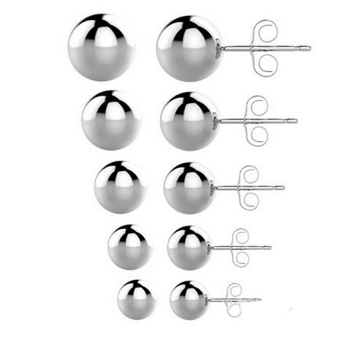 

Wholesale 4Pairs Stainless Steel Round Ball Stud Earrings Set for Women Mens Silver Tone Hypoallergenic Earrings Unisex, Golden;silver