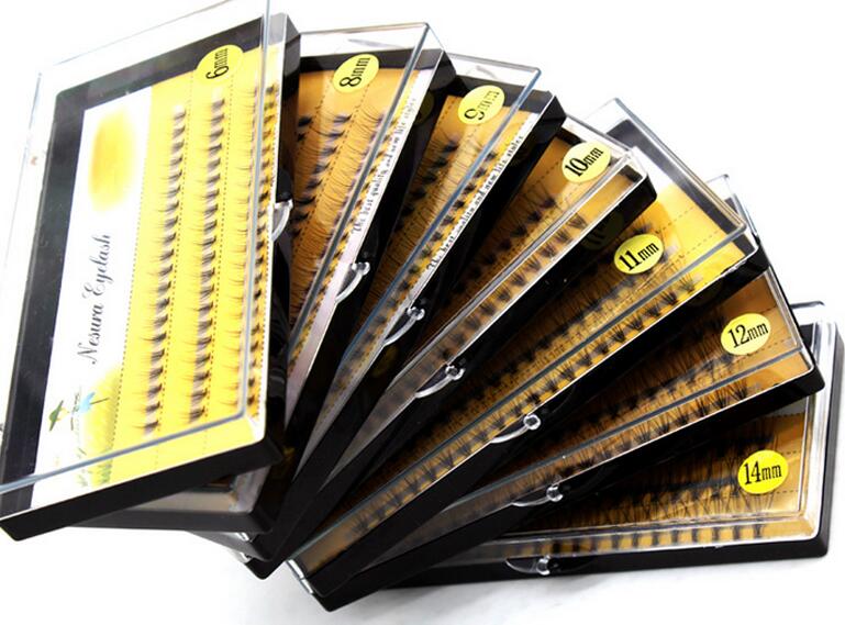 

10 hair/cluster Flare Knot Free Silk eyelash Natural Long Black Individual Eyelash Extension Synthetic Extension Kit F