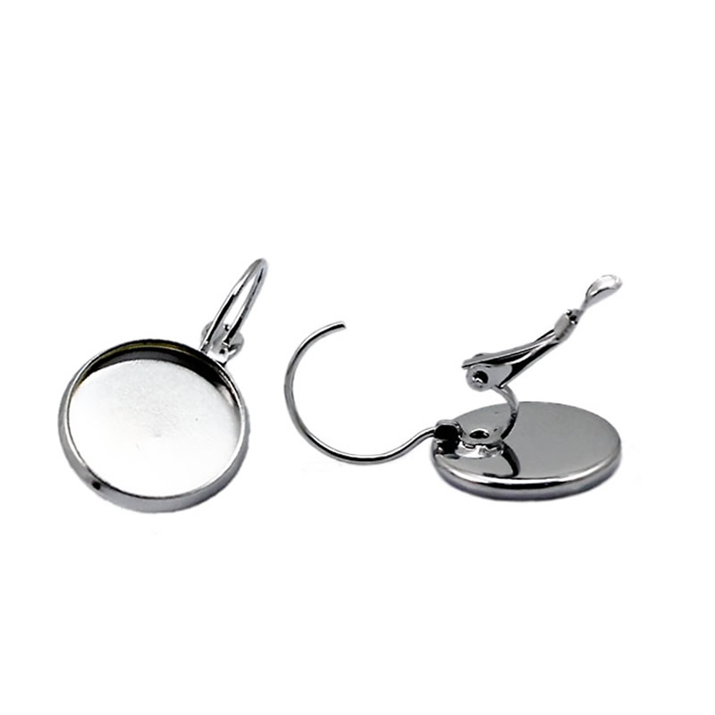 

Beadsnice diy jewelry antique bronze earring blanks French Lever Back earring setting cabochon 16mm earring base tray ID5907