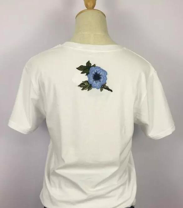 

TEE New summer letters printed cotton loose G87 T-shirt round neck short-sleeved embroidery short sleeve t shirt size -XL, Black