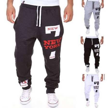 

Happyjeffery New Mens Joggers Loose Trousers Pants with Letter Imprint Fashion Style Men Sport Pant K03, Gray